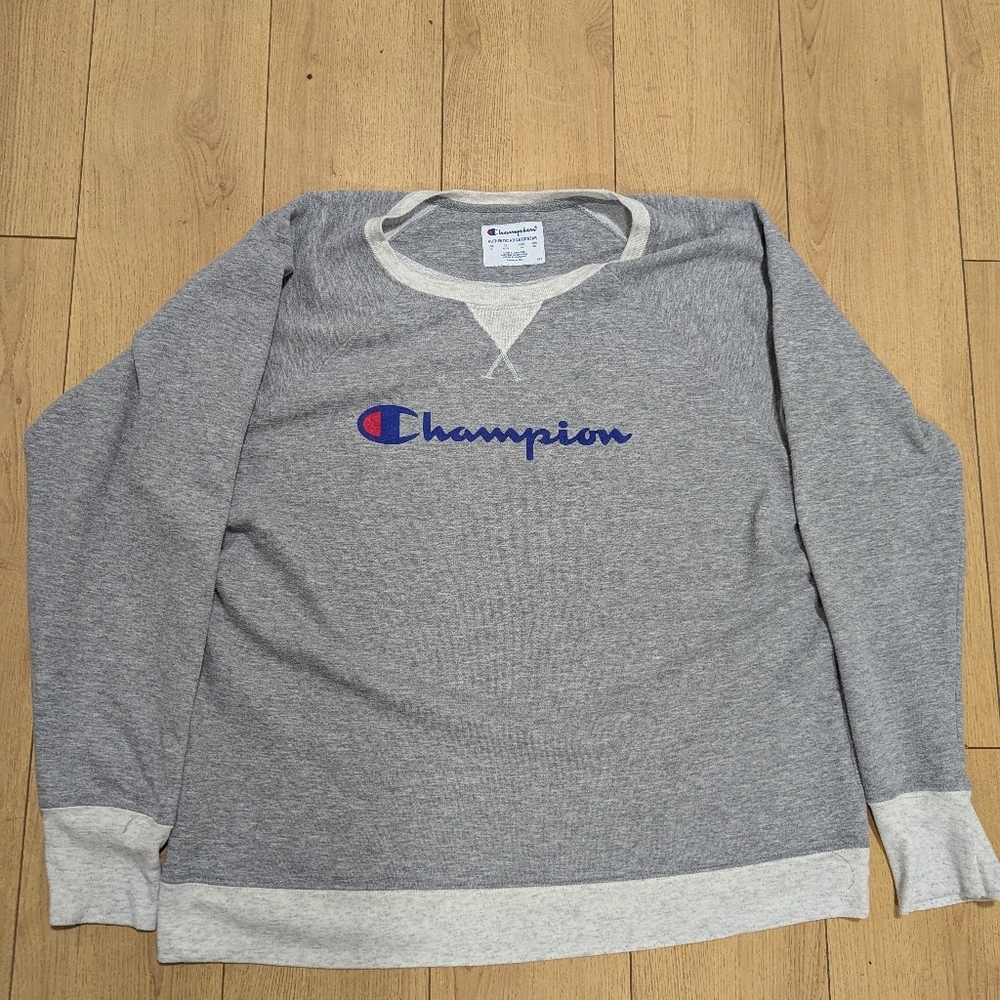 Champion Authentic Athletic Wear Adult Small Pullover Spellout Sweatshirt Gray